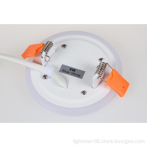 12+6W Double Color RGB Round LED Panel Downlight